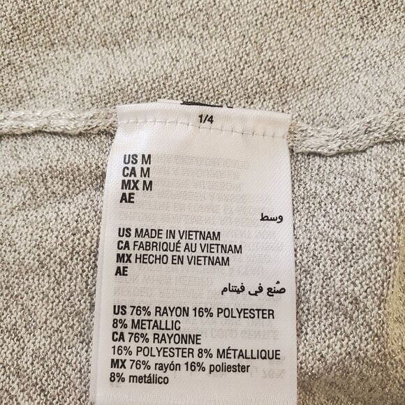 Alfani Metallic Thread Mixed-Stitch Open Cardigan in Gray/Silver- NEW - Picture 12 of 13